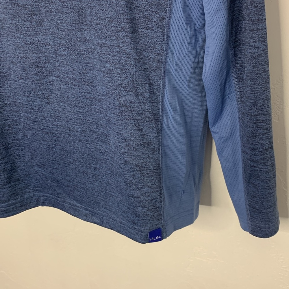 HUK Performance Fishing Blue Long Sleeve Shirt - Picture 3 of 11